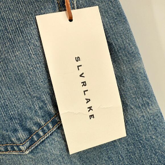 Slvrlake London Jeans SZ 27 NWT Shakedown Straight Leg Distress Denim High Waist - Picture 7 of 16